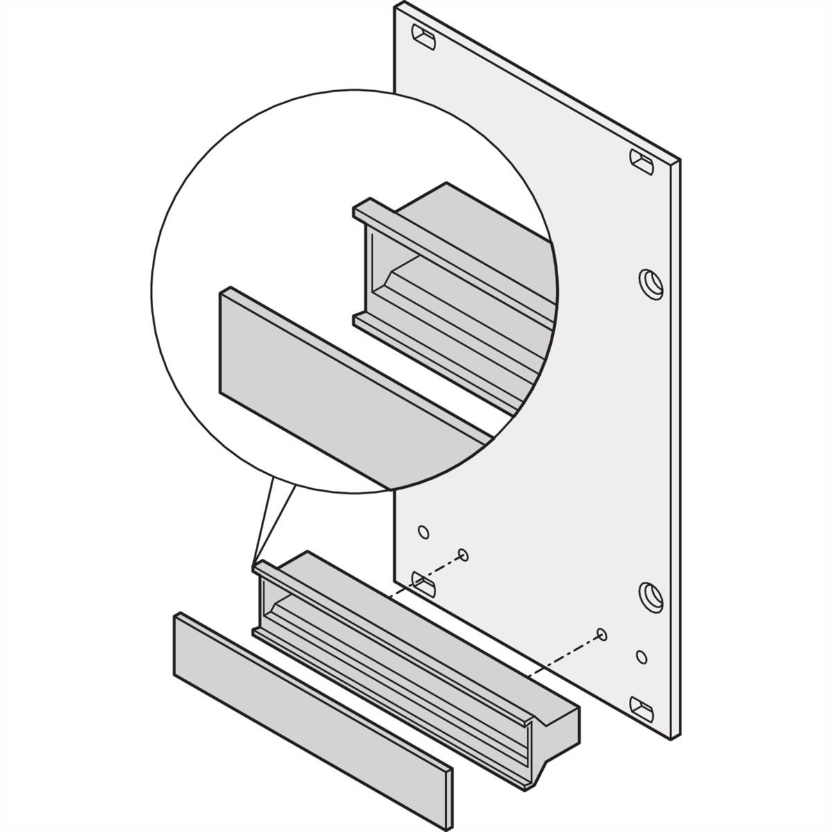 SCHROFF Griff in Trapezform, grau (ohne Aushebefunktion) - KUNSTSTOFFGRIFF 14TE GRAU
