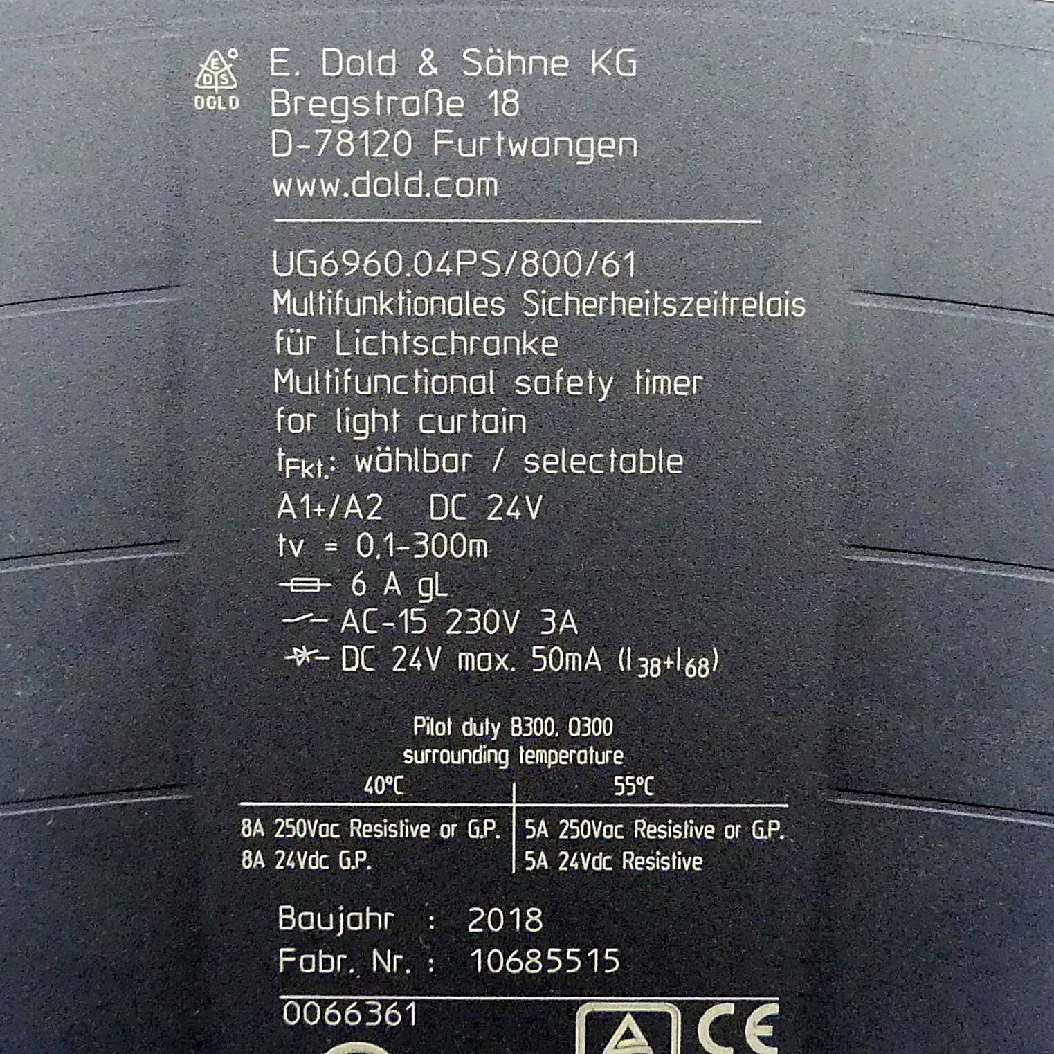 Dold Multifunktionales Sicherheitszeitrelais UG6960 (0066361)