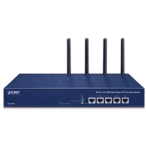PLANET Wi-Fi 5 AC1200 Dual Band VPN Security Router 5-Port Multimedia-Technik
