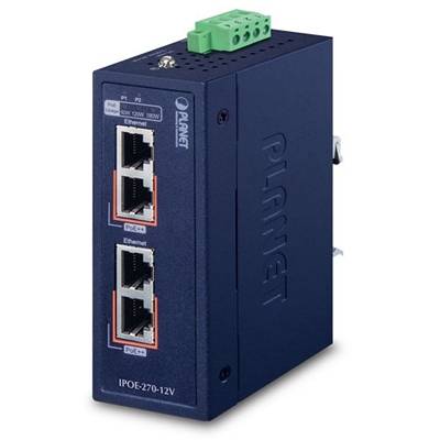 Planet IPOE-270-12V - Power over Ethernet (PoE) - Wandmontage - Industrial 2-por
