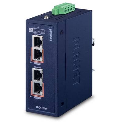 Planet IPOE-270 - Power over Ethernet (PoE) - Wandmontage - Industrial 2-port Mu