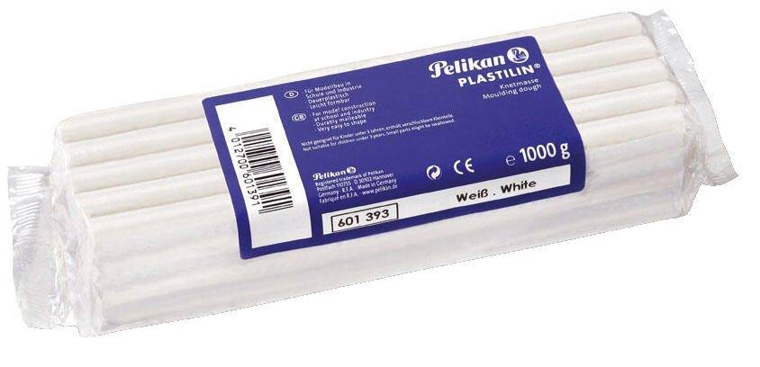 herlitz Pelikan Qualitäts-Knetmasse Plastilin, weiá - 601393 - 1 Stück