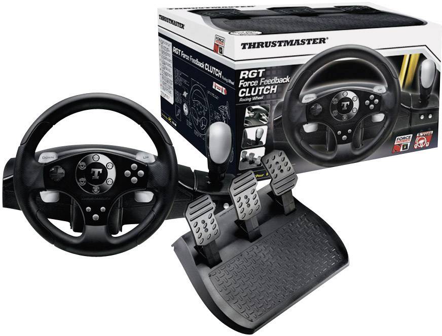 Thrustmaster RGT Force Feedback Clutch Edition Lenkrad USB PC Schwarz inkl. Gangschaltung, inkl. Pedale