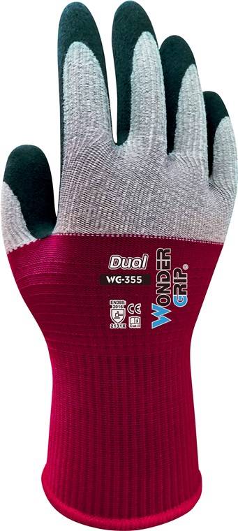 Wonder Grip WG-355 Arbeitshandschuhe Dual grau,rot XL/10 (2er Blister)