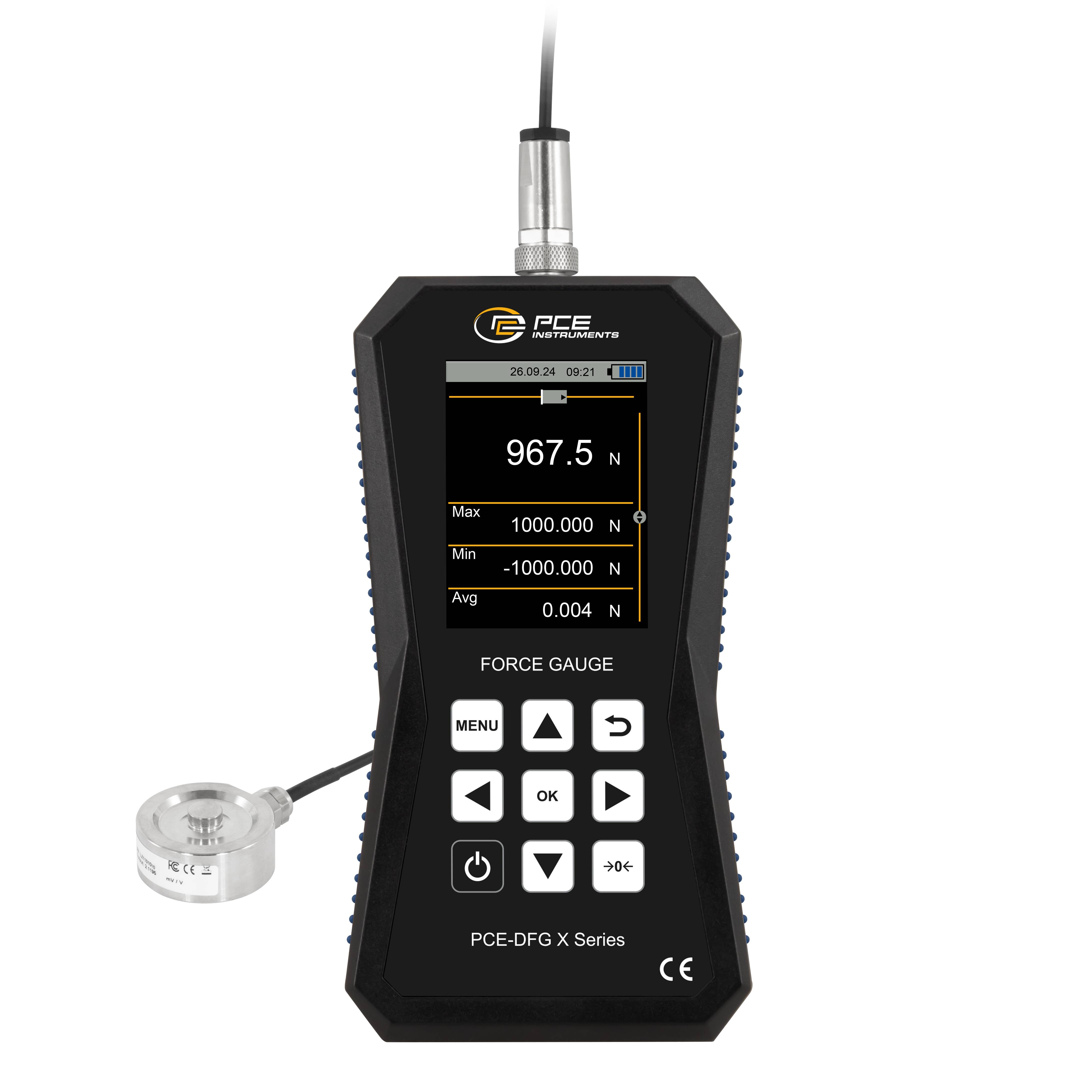 PCE Instruments PCE-DFG 1K XF Kraftmessgerät 0 - 1000 N Werksstandard (ohne Zertifikat)