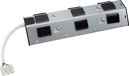 Steckdosenblock McPower "Premium" Aufbau, Edelstahl, 4-fach Schutzkontakt