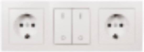 Steckdosenblock McPower "Flair" Aufbau, weiß, 2-fach Schutzkontakt + Schalter