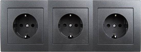McPower - Steckdosenblock "Flair" 3-fach, 250V/16A anthrazit