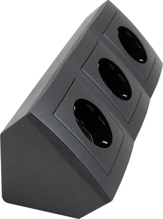 McPower - Steckdosenblock "Flair" 3-fach, 250V/16A anthrazit