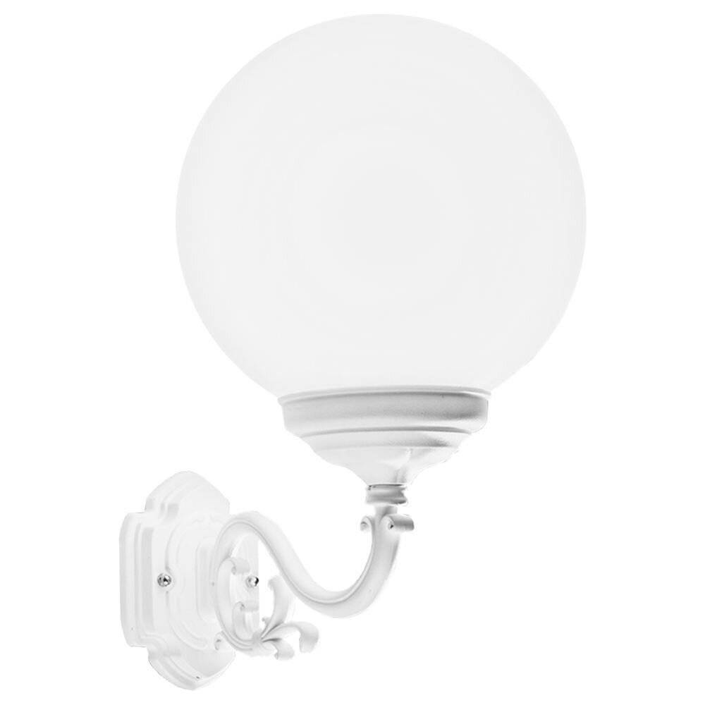 Wandleuchte A-343993, Weiß, Aluguss, Opal Acrylglas, E27, IP43, 430x340x250mm [Gebraucht - Wie Neu]