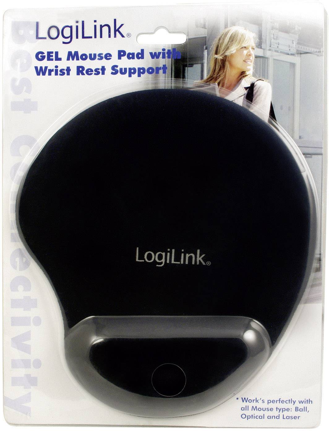 LogiLink ID0027 Mauspad mit Handballenauflage Ergonomisch Schwarz
