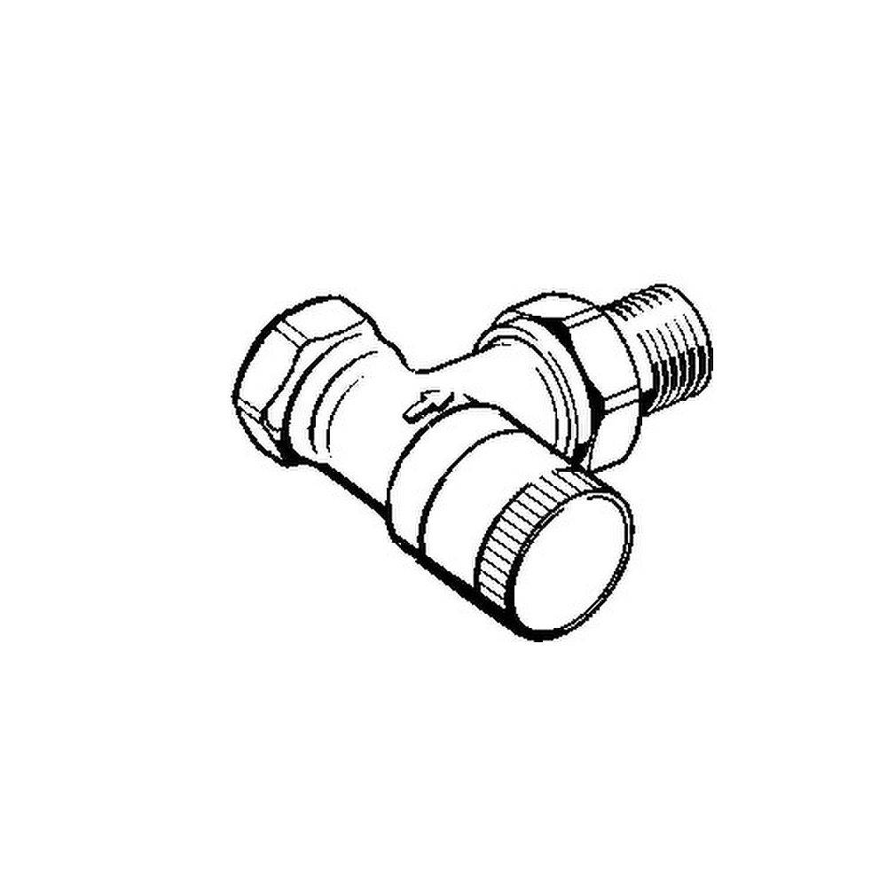 DANFOSS Rücklaufverschraubung RLV 10 R 3/8, Eck, vernickelt