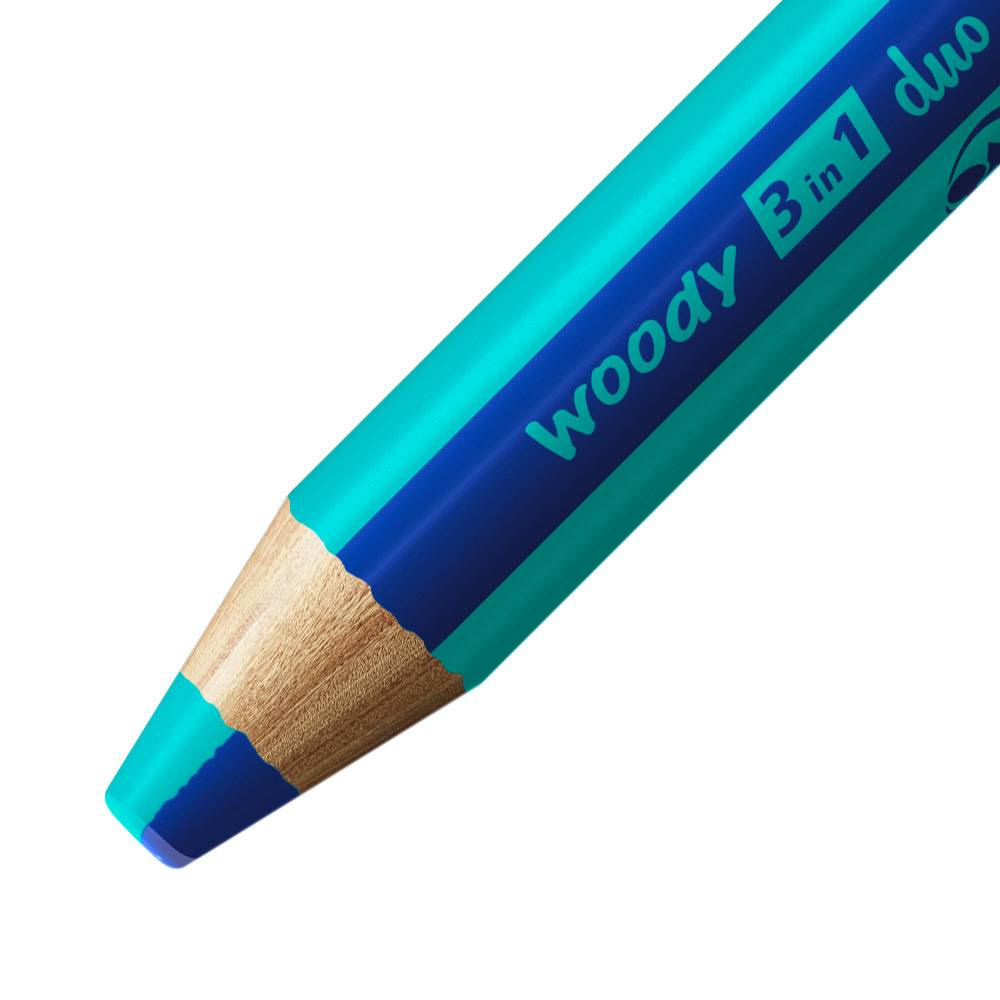 Aquarellfarbstift woody 3 in 1 duo ultramarinblau/türkis