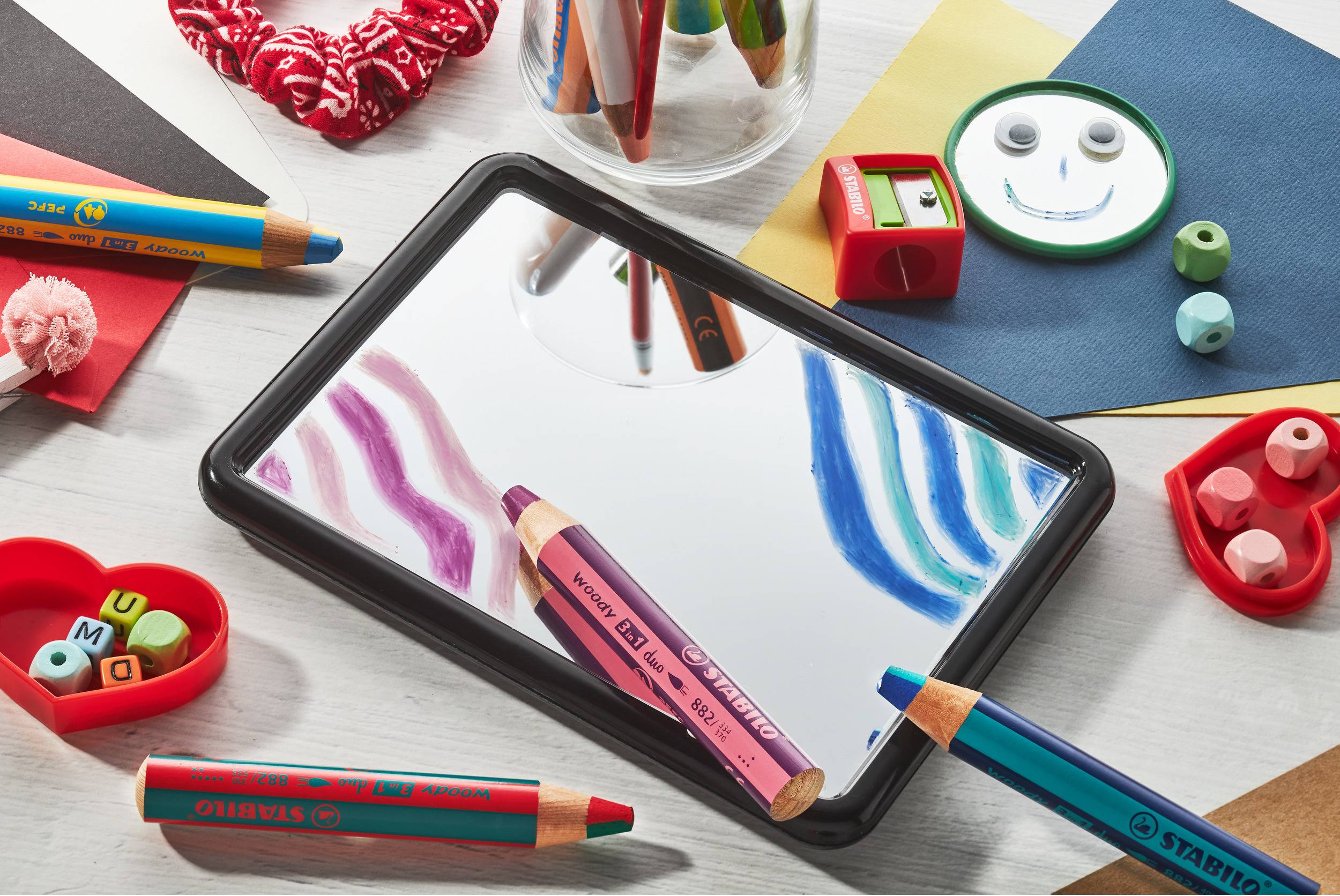 Aquarellfarbstift woody 3 in 1 duo ultramarinblau/türkis