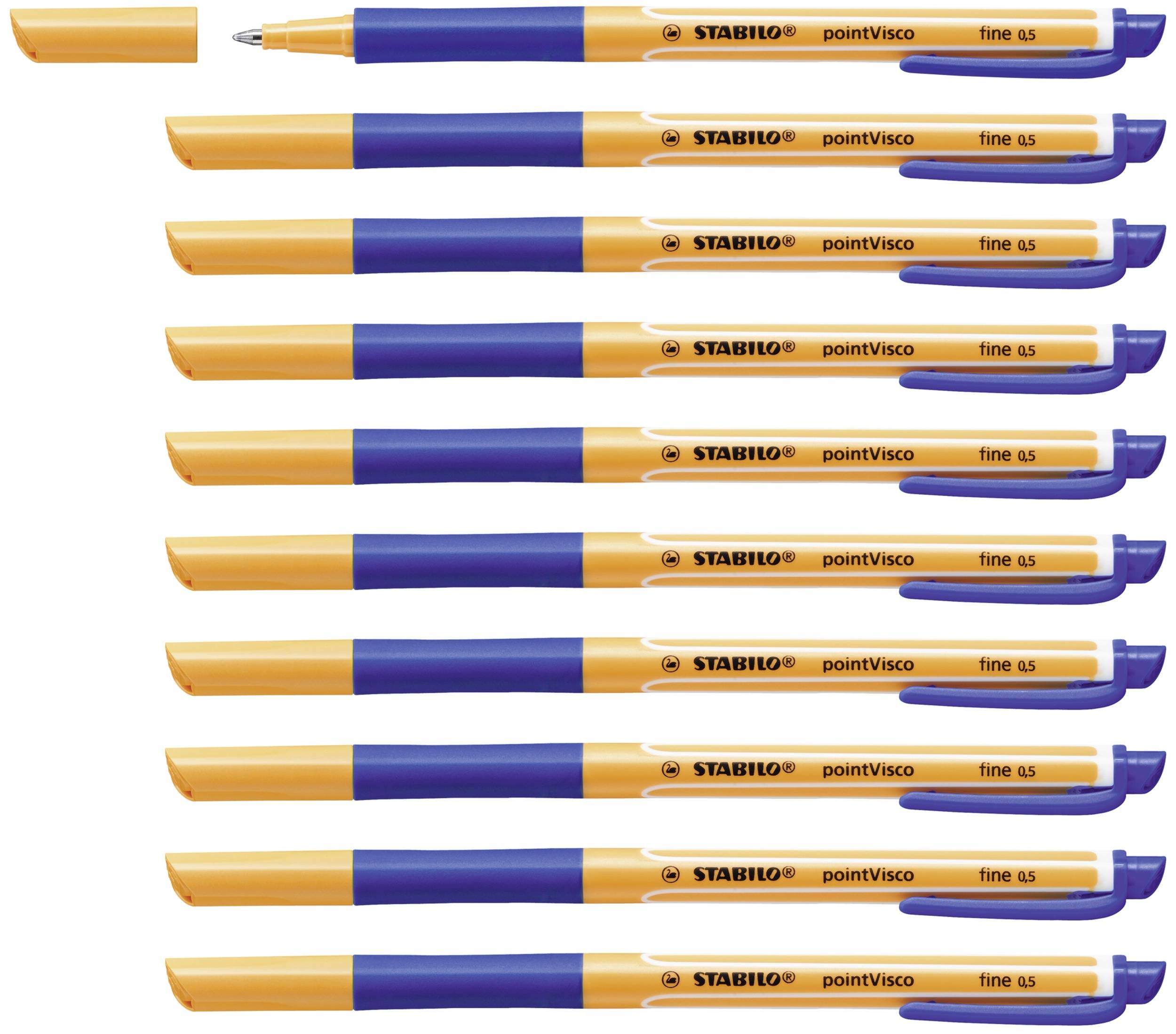 STABILO pointVisco Gelschreiber orange Schreibfarbe blau 10 St.