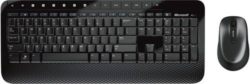 Microsoft Wireless Desktop 2000 Funk Tastatur, Maus-Set Deutsch, QWERTZ, Windows® Schwarz