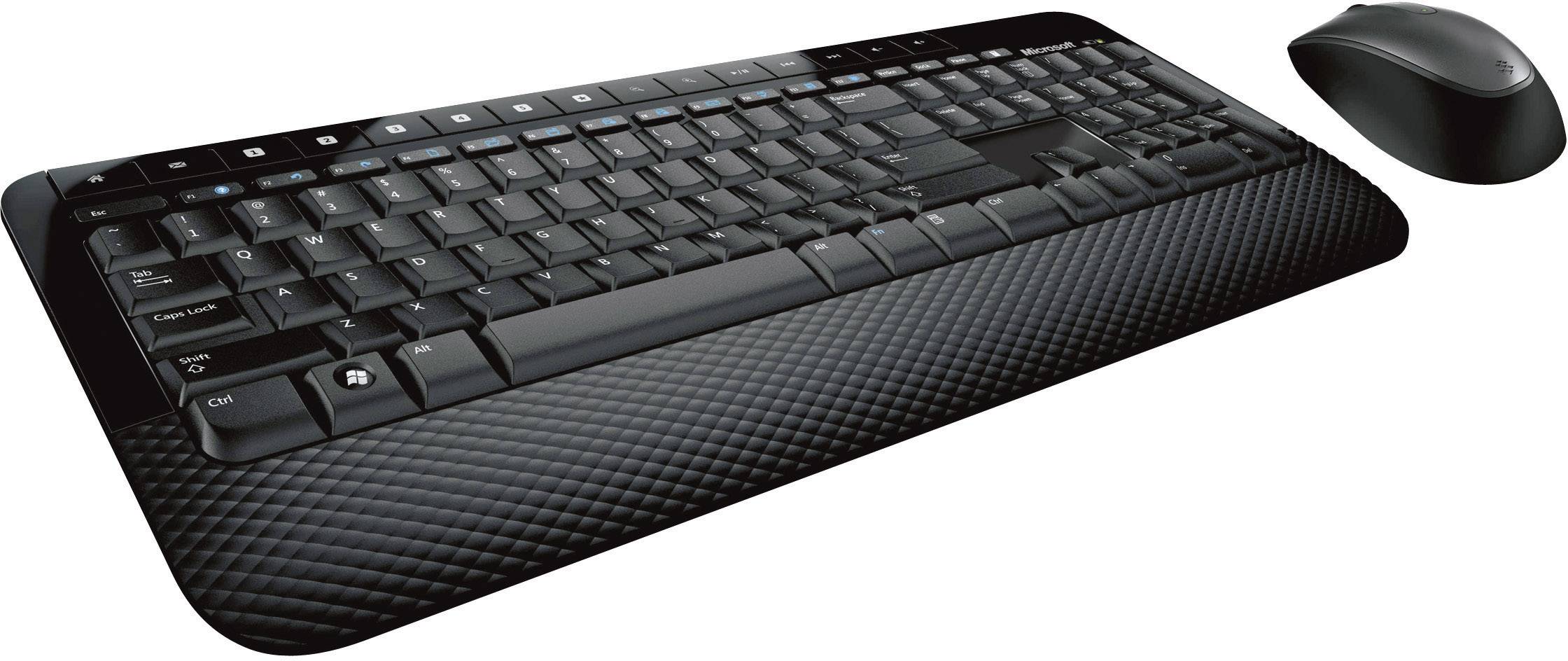 Microsoft Wireless Desktop 2000 Funk Tastatur, Maus-Set Deutsch, QWERTZ Schwarz