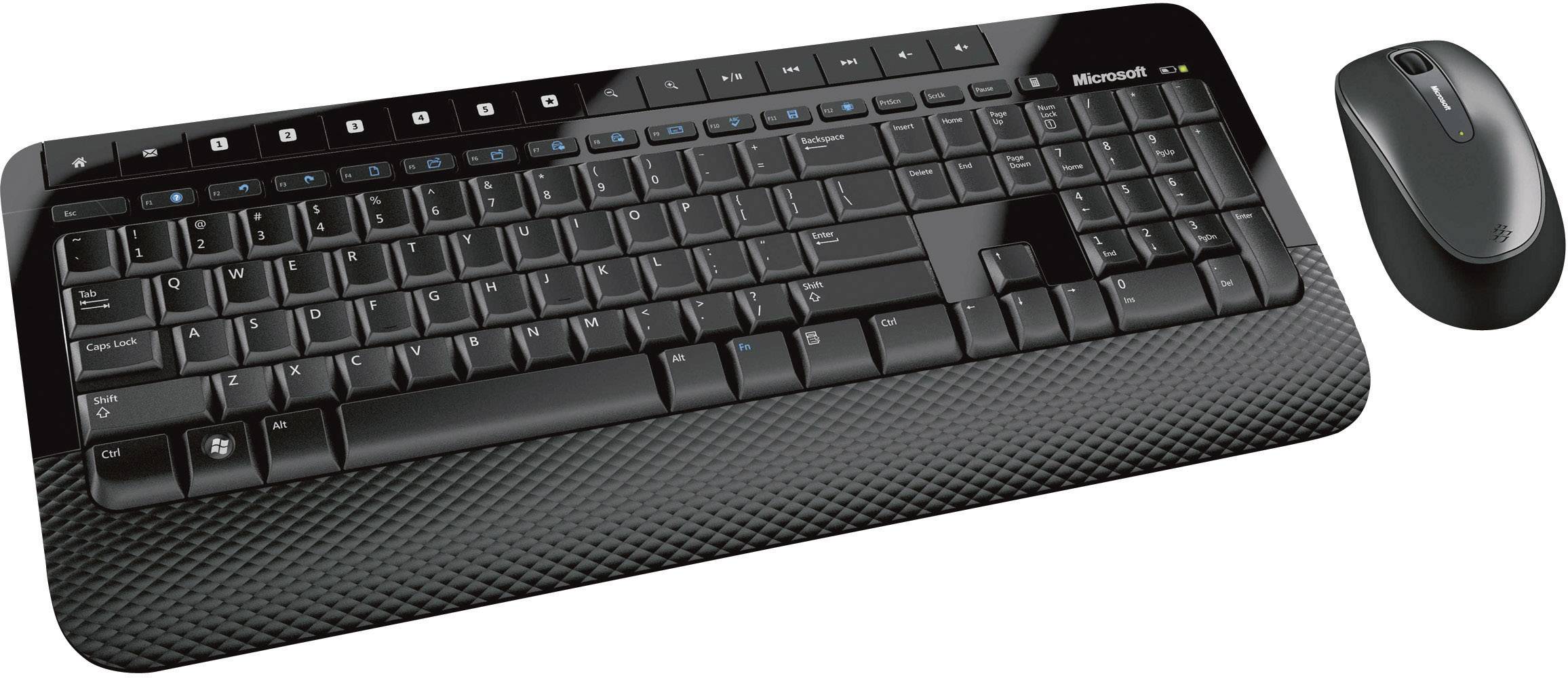 Microsoft Wireless Desktop 2000 Funk Tastatur, Maus-Set Deutsch, QWERTZ, Windows® Schwarz