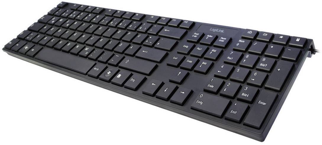 LogiLink I-Style Flat USB Tastatur Deutsch, QWERTZ, Windows® Schwarz