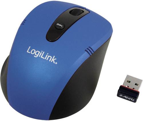 LogiLink Mini Funk Maus Optisch Blau
