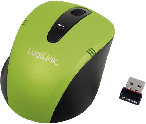 LogiLink Mini Funk Maus Optisch Grün