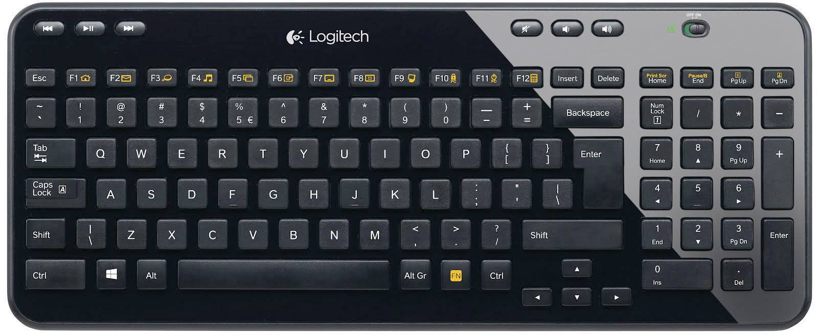 Logitech K360 Wireless Keyboard Funk Tastatur Deutsch, QWERTZ Schwarz