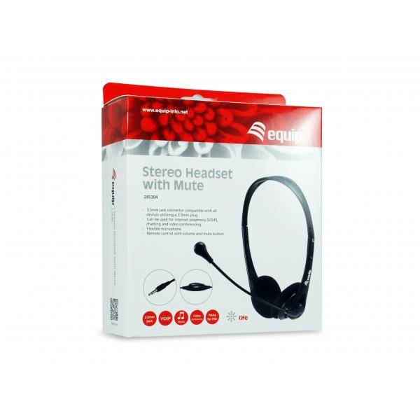 Equip Headset Klinke 245304 1.8m Kabel,Mikro,int.BedStereosw Headsets