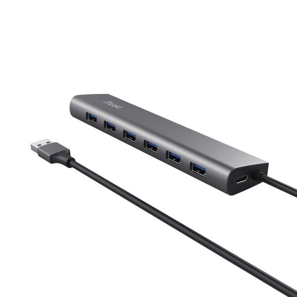 Trust Halyx - Hub - 7 x USB 3.2 Gen 1 + 1 x USB-C (Stromdurchsatz)