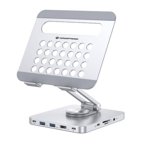 CONCEPTRONIC - Tablet Halterung inkl 8-in-1 Docking Station si