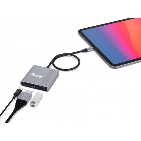 Equip 3-in-1-USB-C-zu-HDMI-/USB-A-/USB-PD-Adapter - 3.2 Gen 1 (3.1 Gen 1) - USB