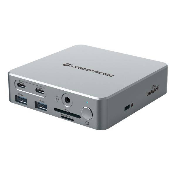 Conceptronic DONN25G 15-in-1 DisplayLink USB 3.2 Gen 2 Dockingstation, 4K60Hz Triple-Display,