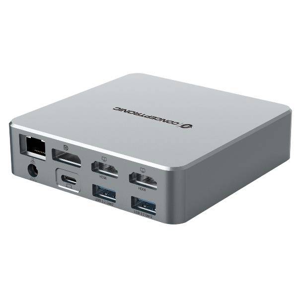 Conceptronic DONN25G 15-in-1 DisplayLink USB 3.2 Gen 2 Dockingstation, 4K60Hz Triple-Display,