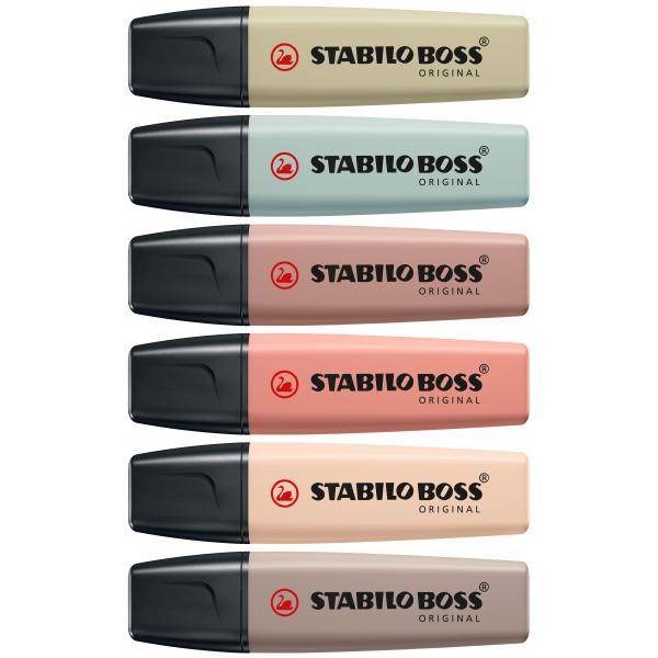 Textmarker BOSS ORIGINAL NatureCOL. Kartonetui 6 Stück/6 Farben
