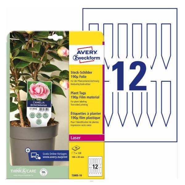 AVERY Zweckform Steckschilder, Folie, 100 x 20 mm, weiß