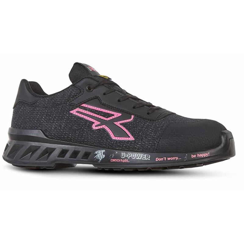 U-Power Damensicherheitsschuh MICHELLE S1P SRC ESD EN ISO 20345 Gr. 41 schwarz/rosa