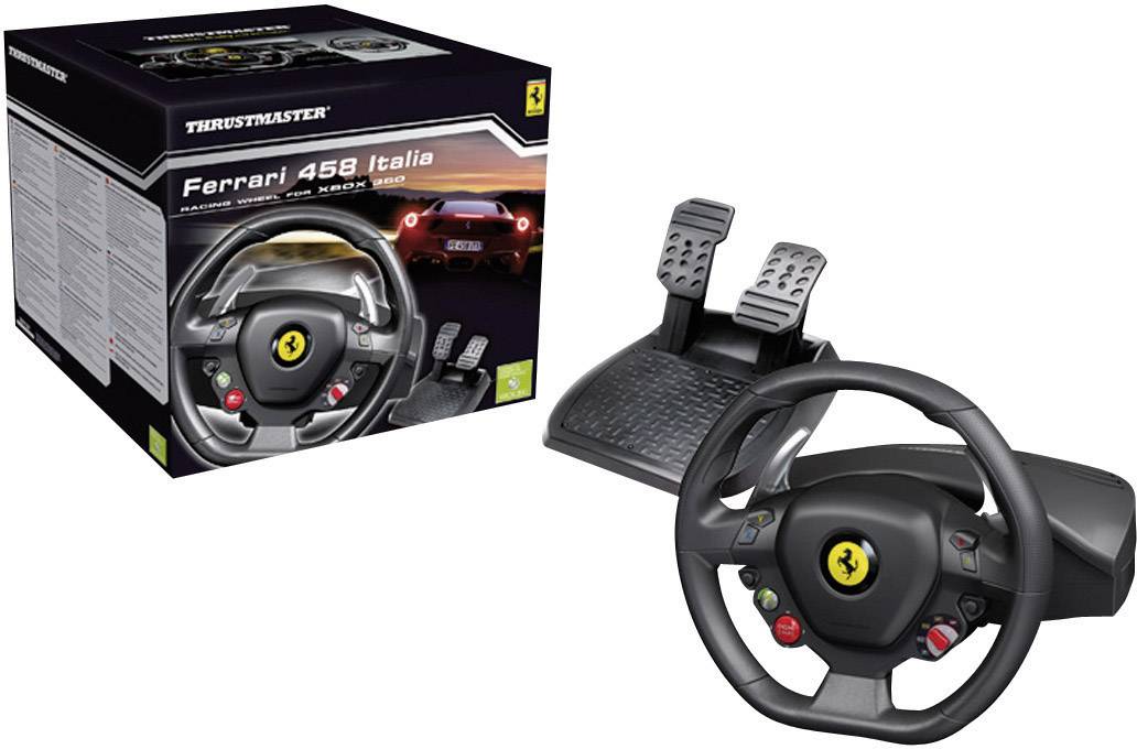 Thrustmaster Ferrari 458 Italia Racing Wheel Lenkrad USB PC, Xbox 360 Schwarz inkl. Pedale
