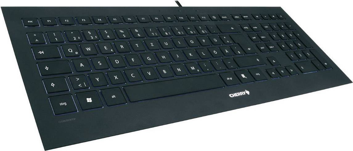 CHERRY Strait USB Tastatur Deutsch, QWERTZ, Windows® Schwarz Spritzwassergeschützt
