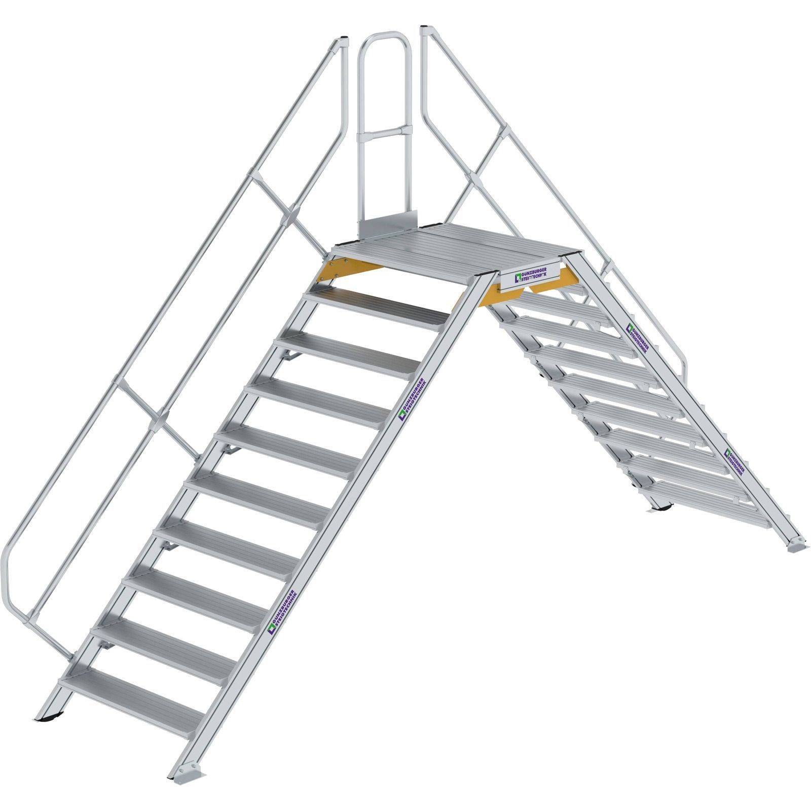 Aluminium-Überstieg stationär oder fahrbar 45° 10Stufen<br>300960