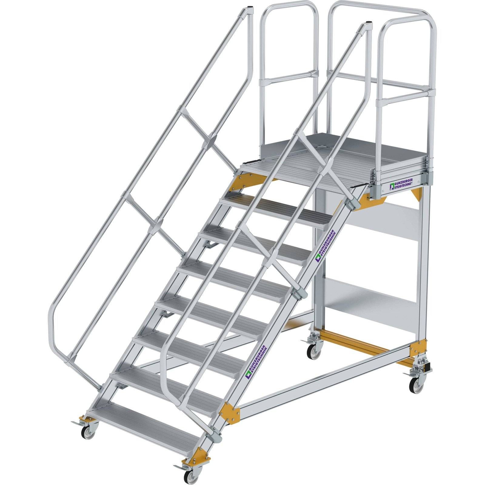 Aluminium-Plattformtreppe fahrbar 45°