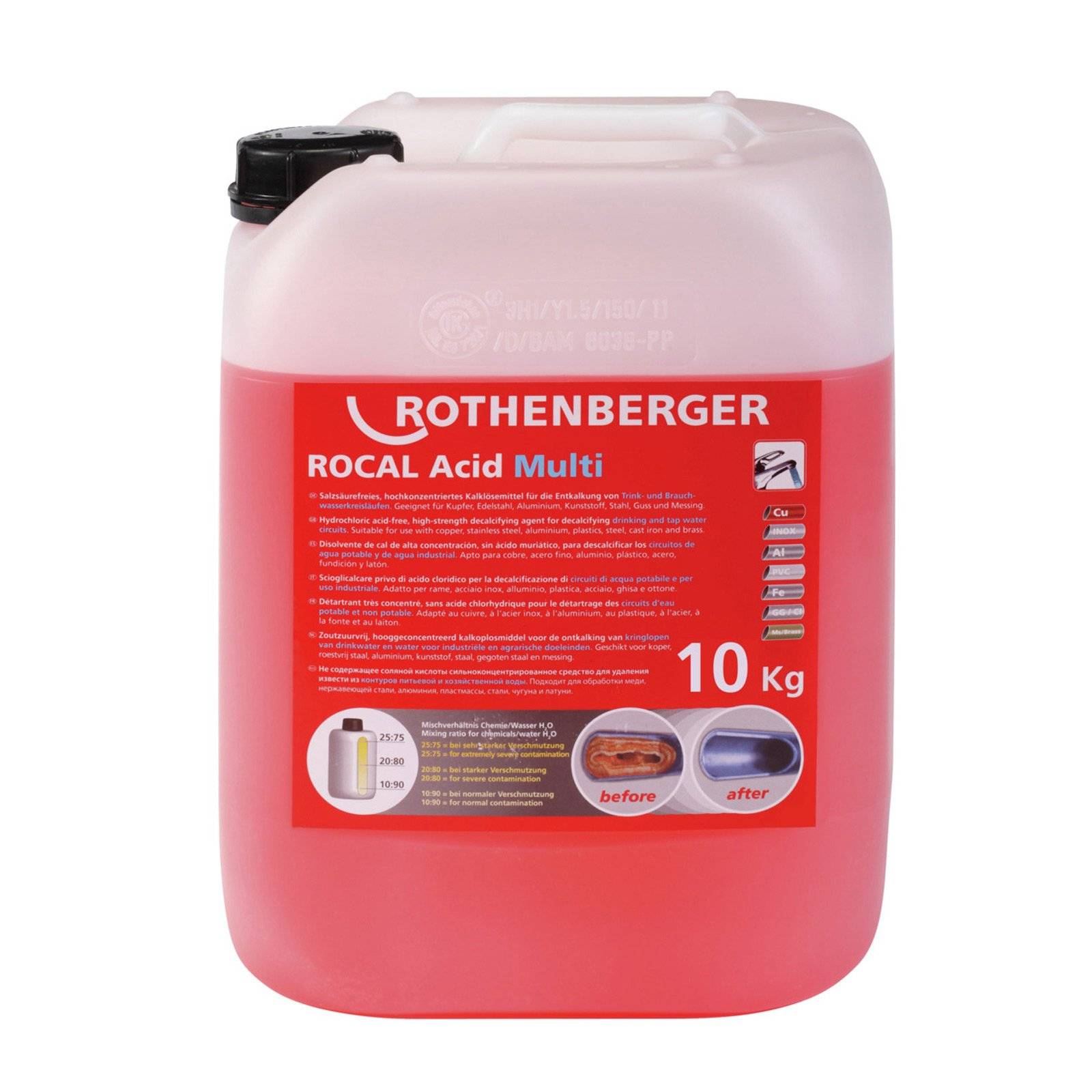 Entkalkungskonzentrat ROCAL Acid Multi Konzentrat 10kg Kanister ROTHENBERGER