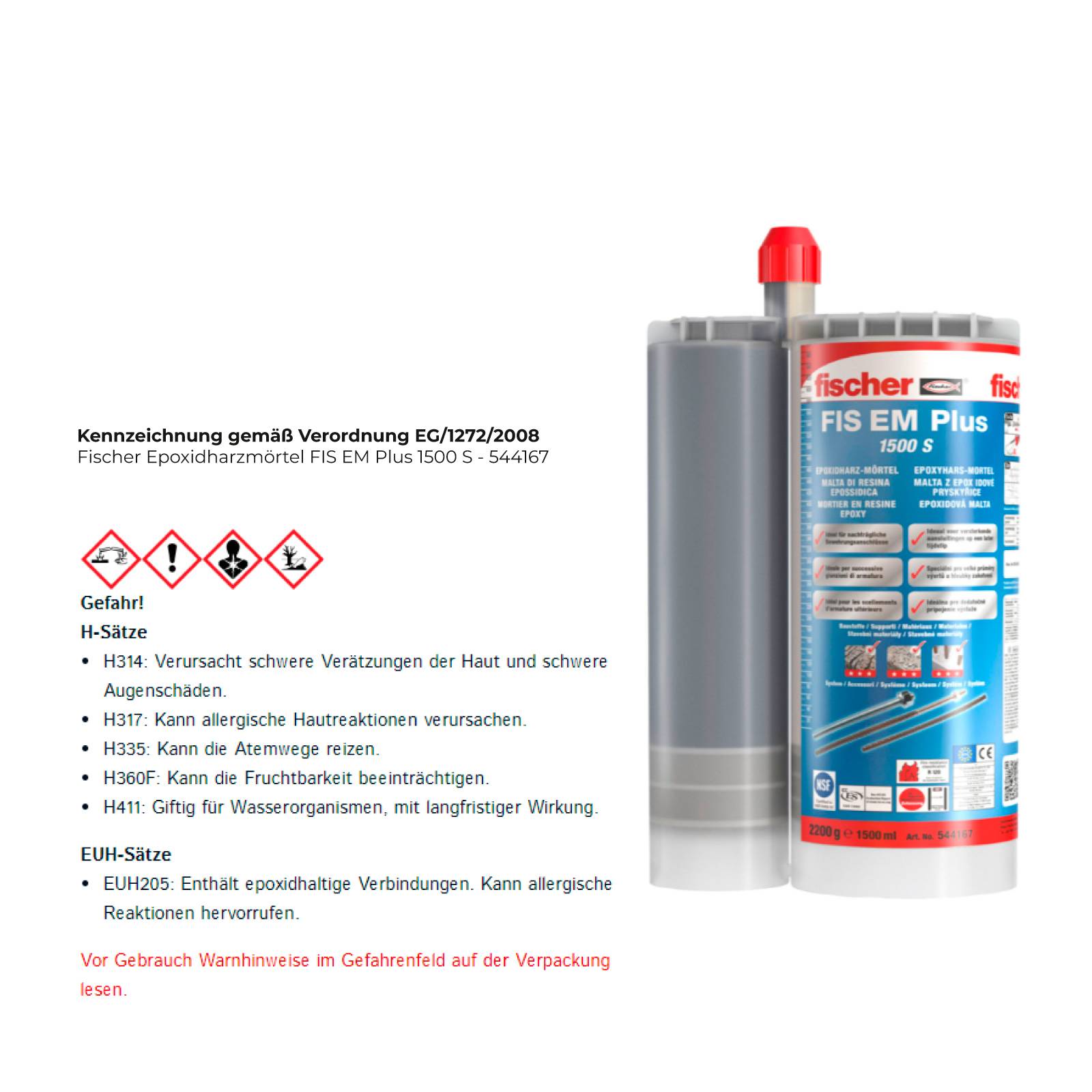 Fischer Epoxidharzmörtel FIS EM Plus 1500 S - 544167