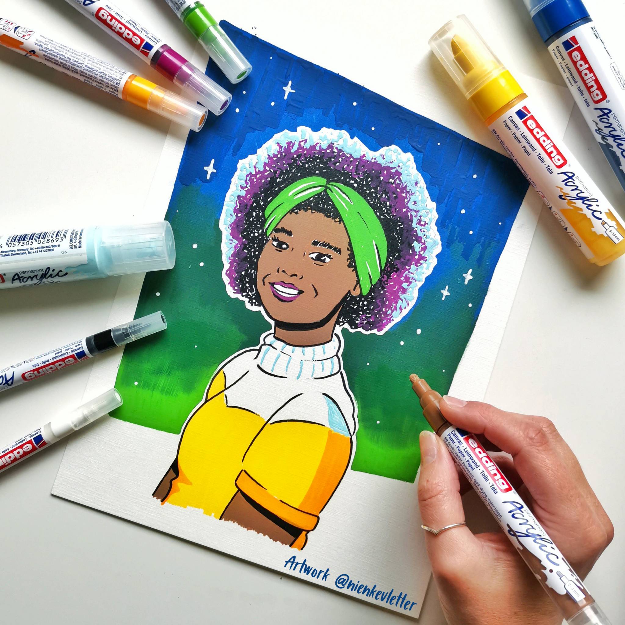 edding 30010 Acryl- und Ölmalblock A4 10 Blatt weiß