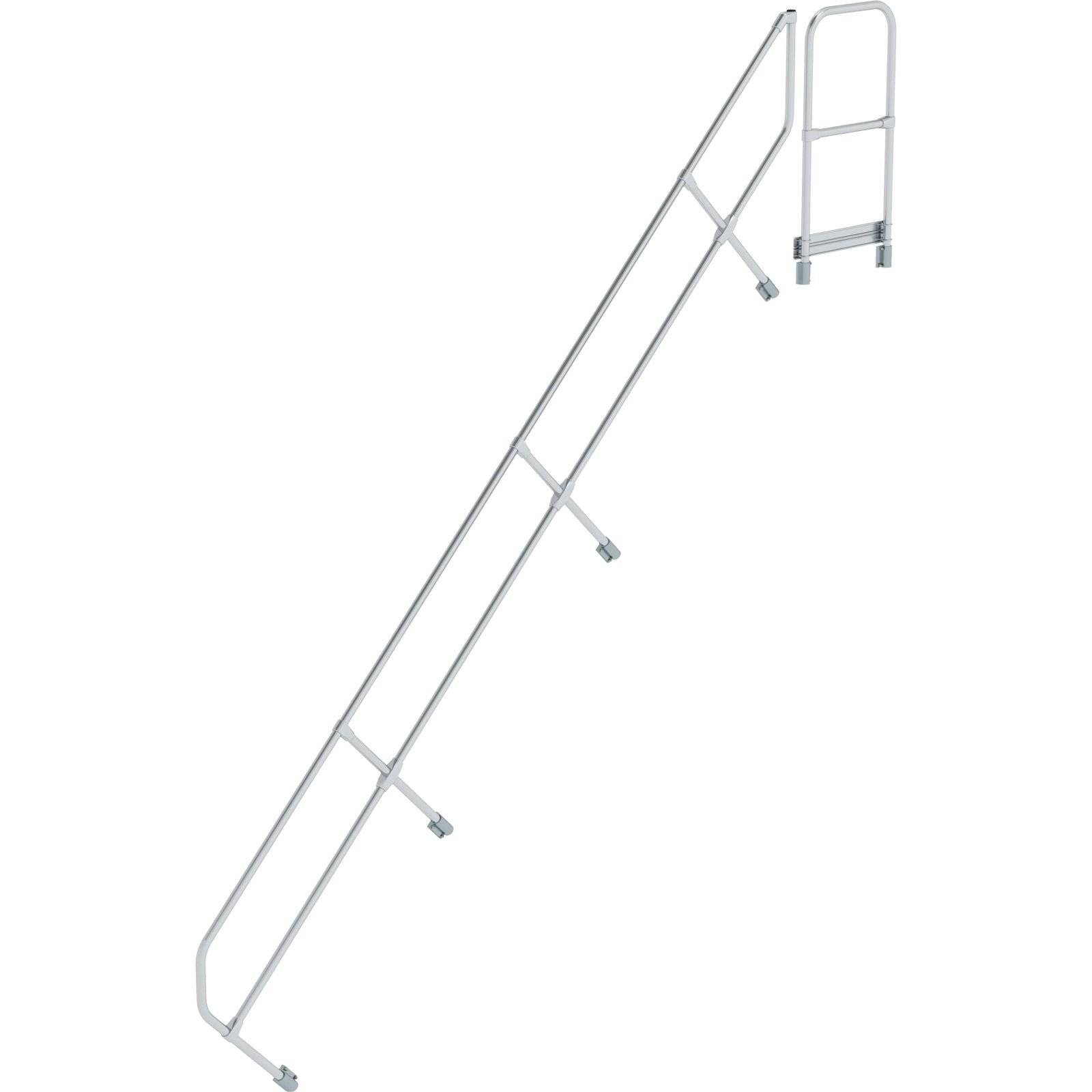 Treppe mit Plattform 45° zweiter Handlauf für 15 Stufen Neigung 45°