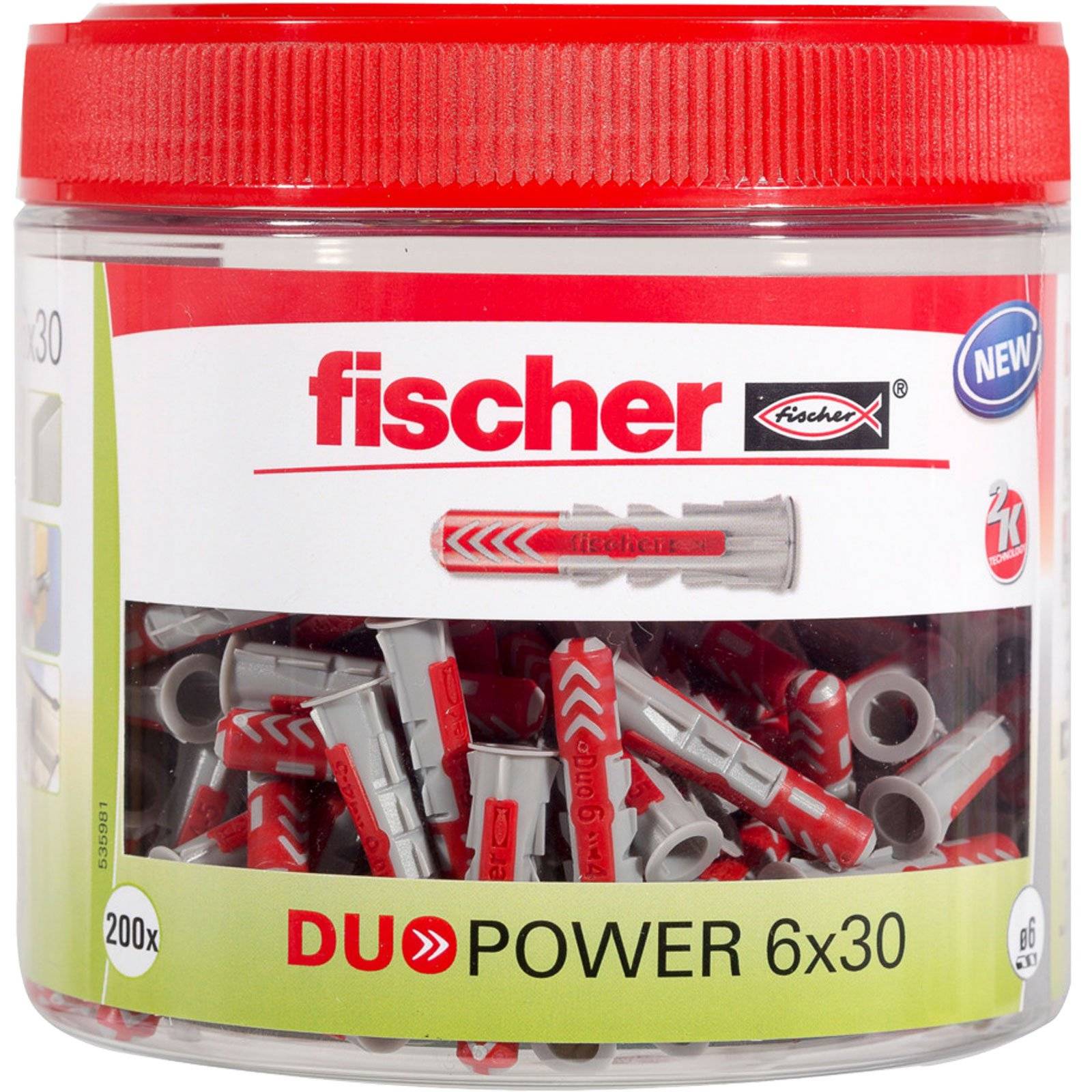 fischer 535981, Dübel, Mauerziegel, Beton, 30 mm, 6 mm, 4 cm, 4 mm
