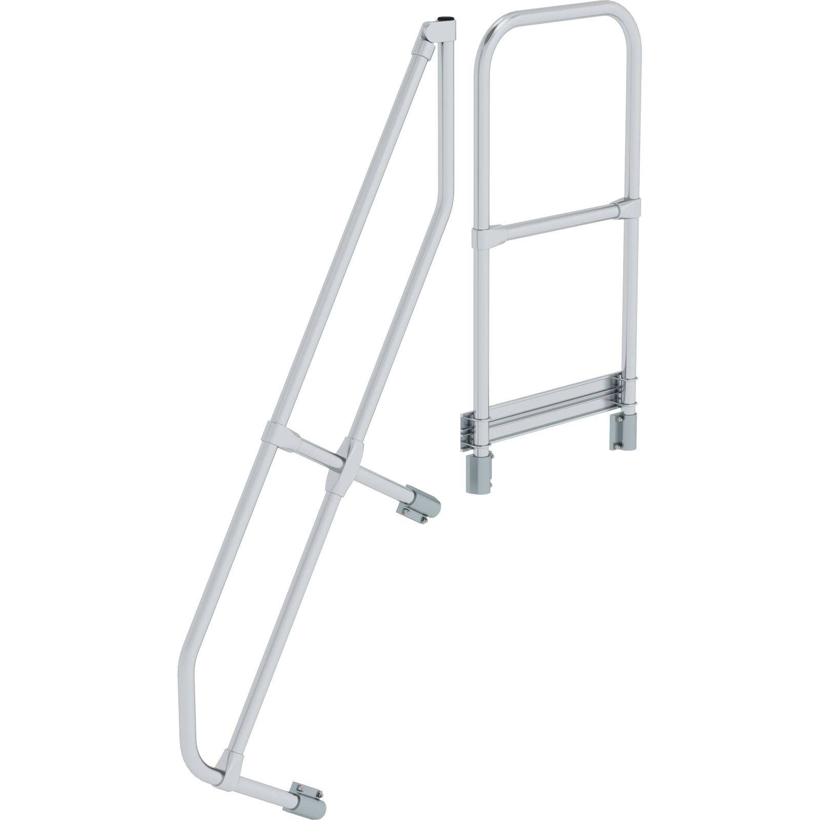 Treppe mit Plattform 60° zweiter Handlauf für 5 Stufen Neigung 60°