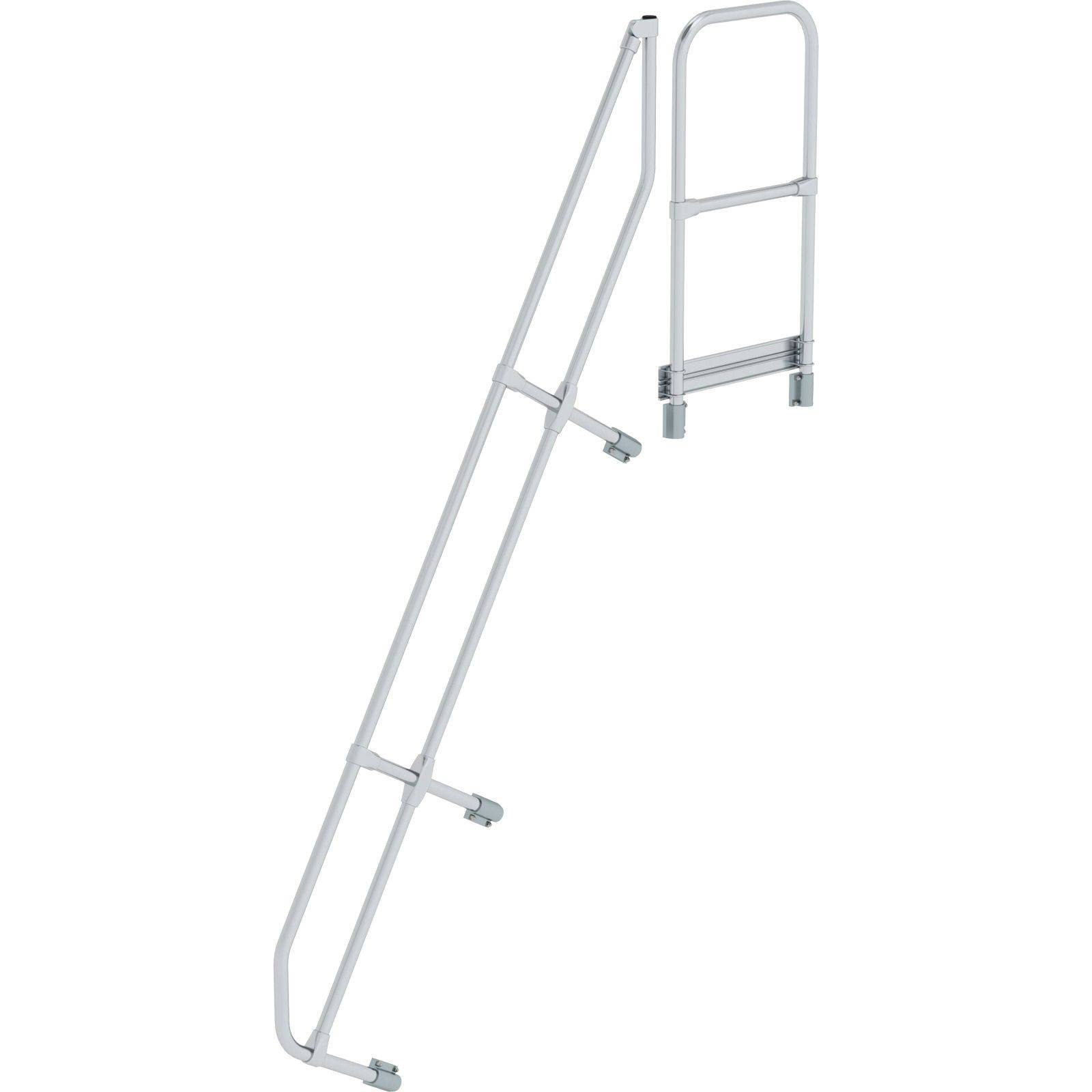 Treppe mit Plattform 60° zweiter Handlauf für 9 Stufen Neigung 60°