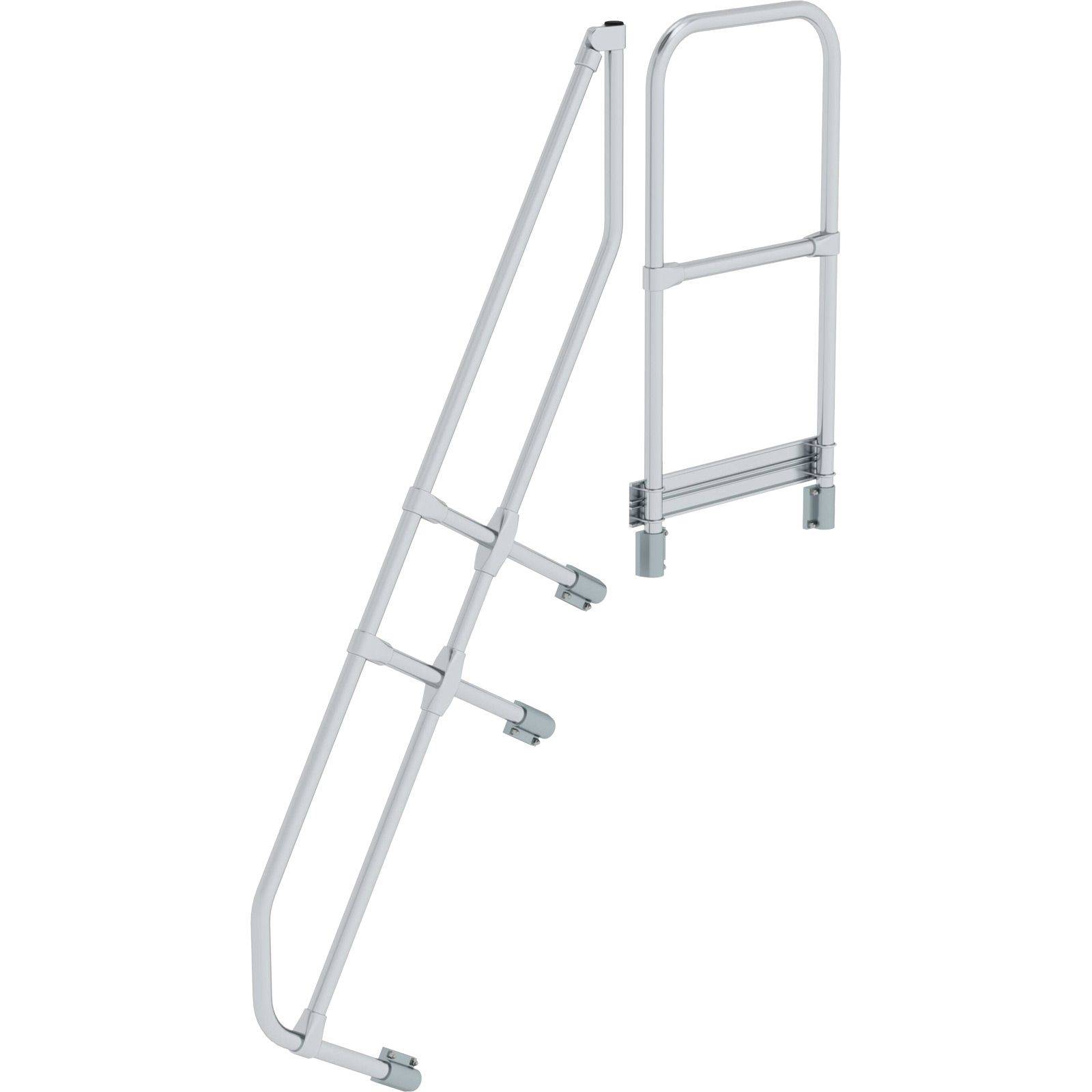 Treppe mit Plattform 60° zweiter Handlauf für 6 Stufen Neigung 60°