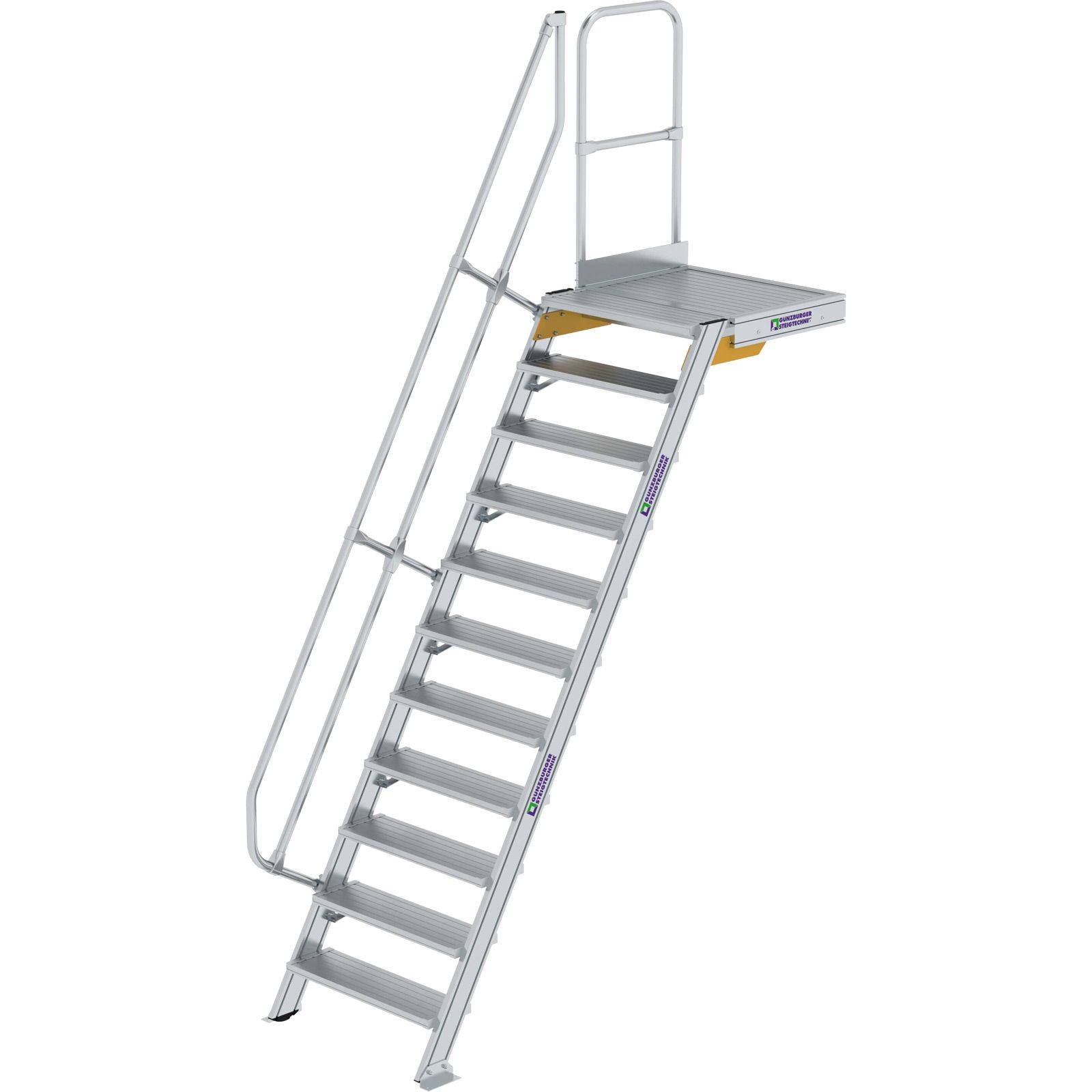 Aluminium-Treppe mit Plattform 60° 11Stufen<br>300391