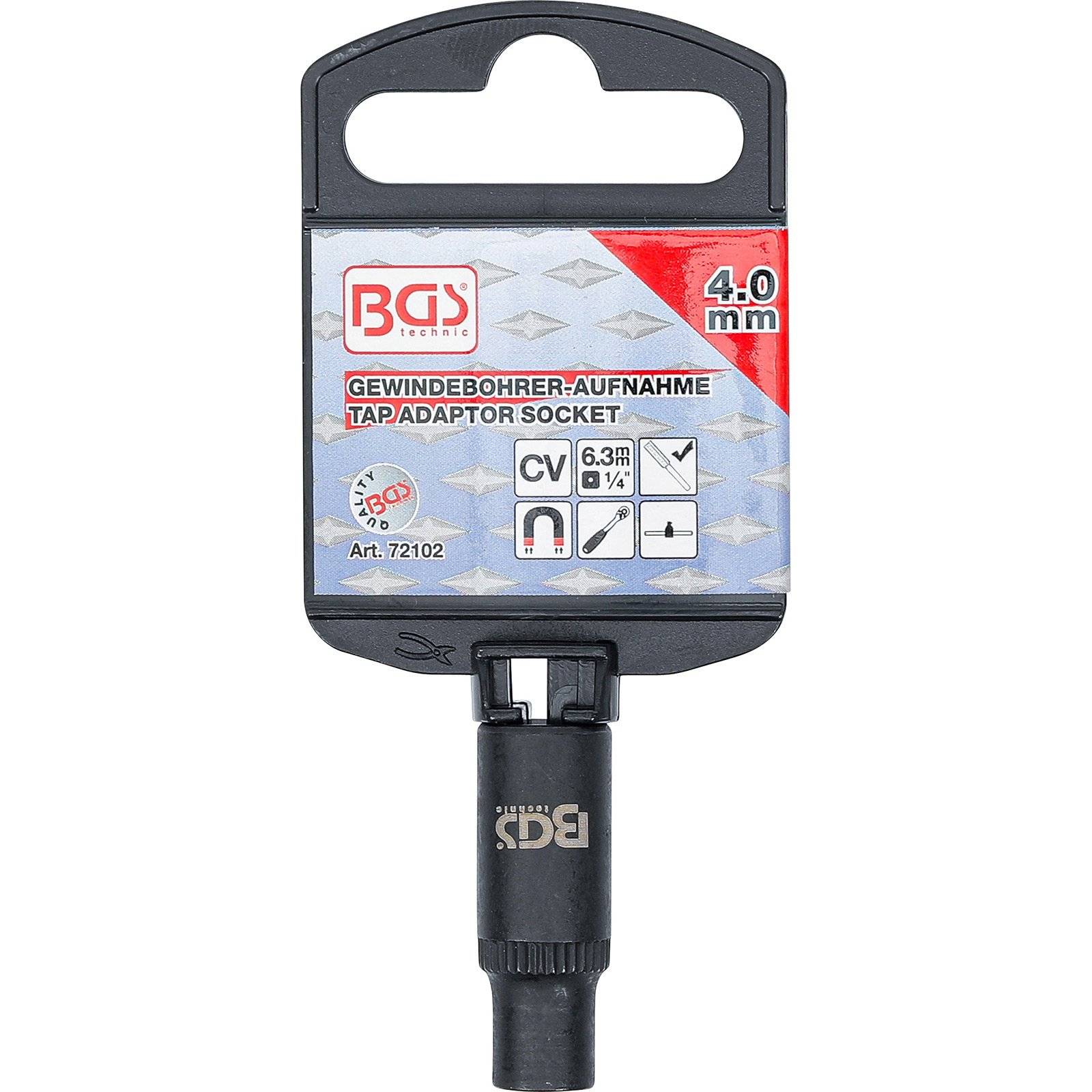 Gewindebohrer-Aufnahme-Steckschlüssel-Einsatz 6,3 mm (1/4") 4,0 mm