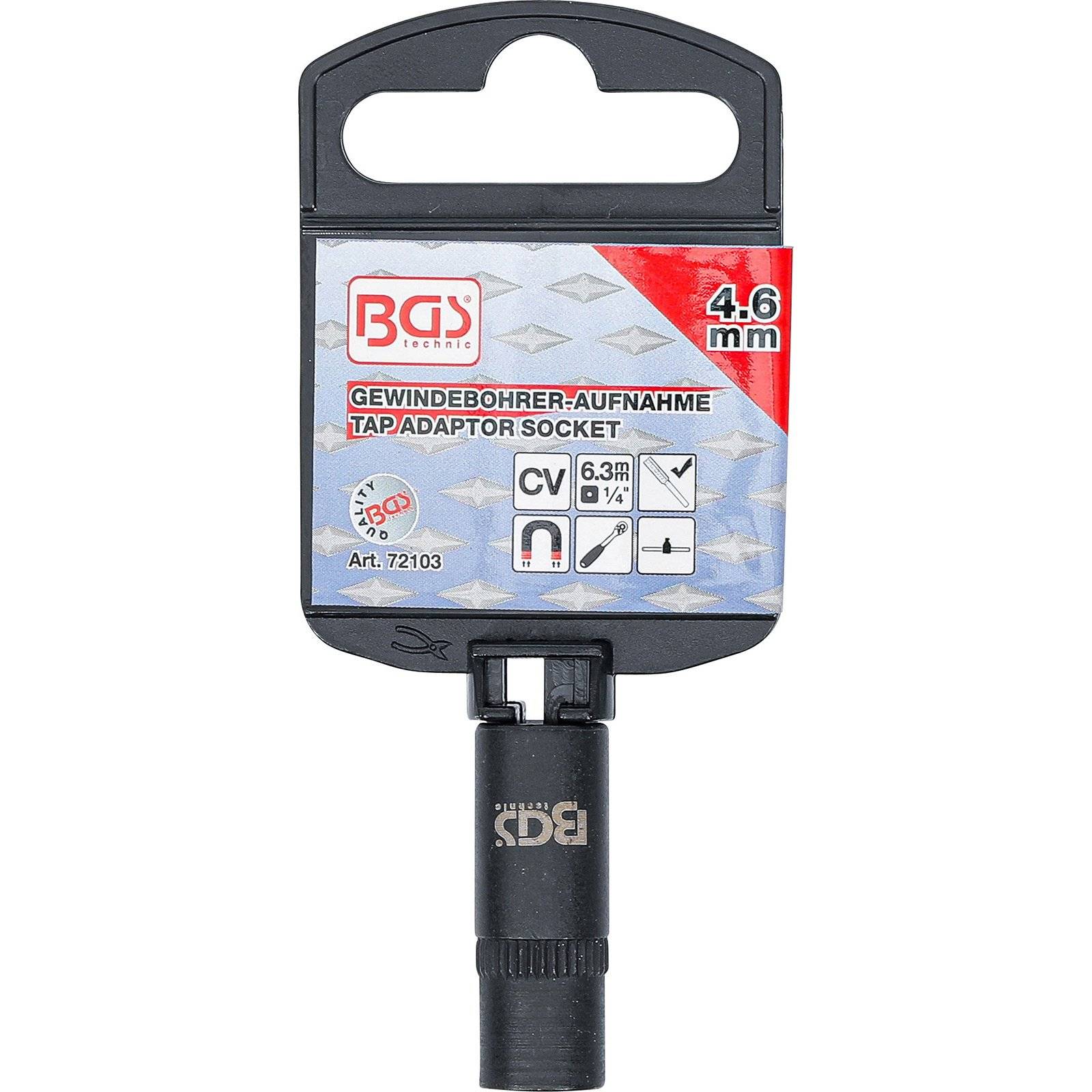 Gewindebohrer-Aufnahme-Steckschlüssel-Einsatz 6,3 mm (1/4") 4,6 mm